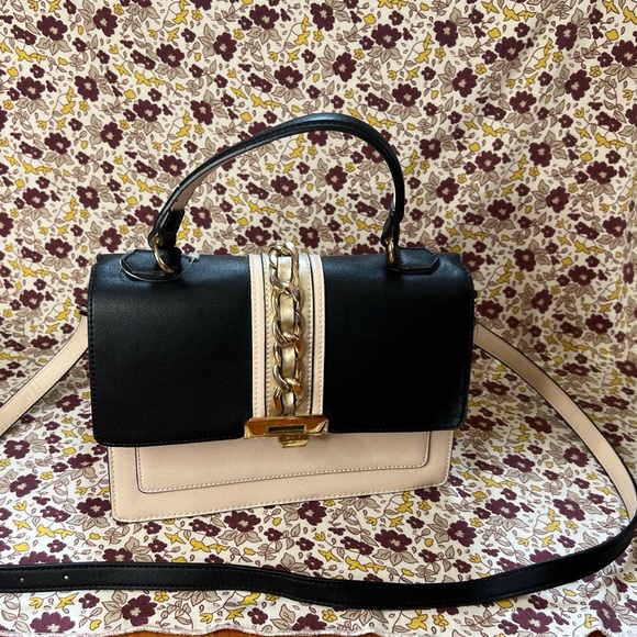 ALDO AnnieBrook Flap Satchel Cross Body Purse with Gold Chain Trim - Picture 10 of 13